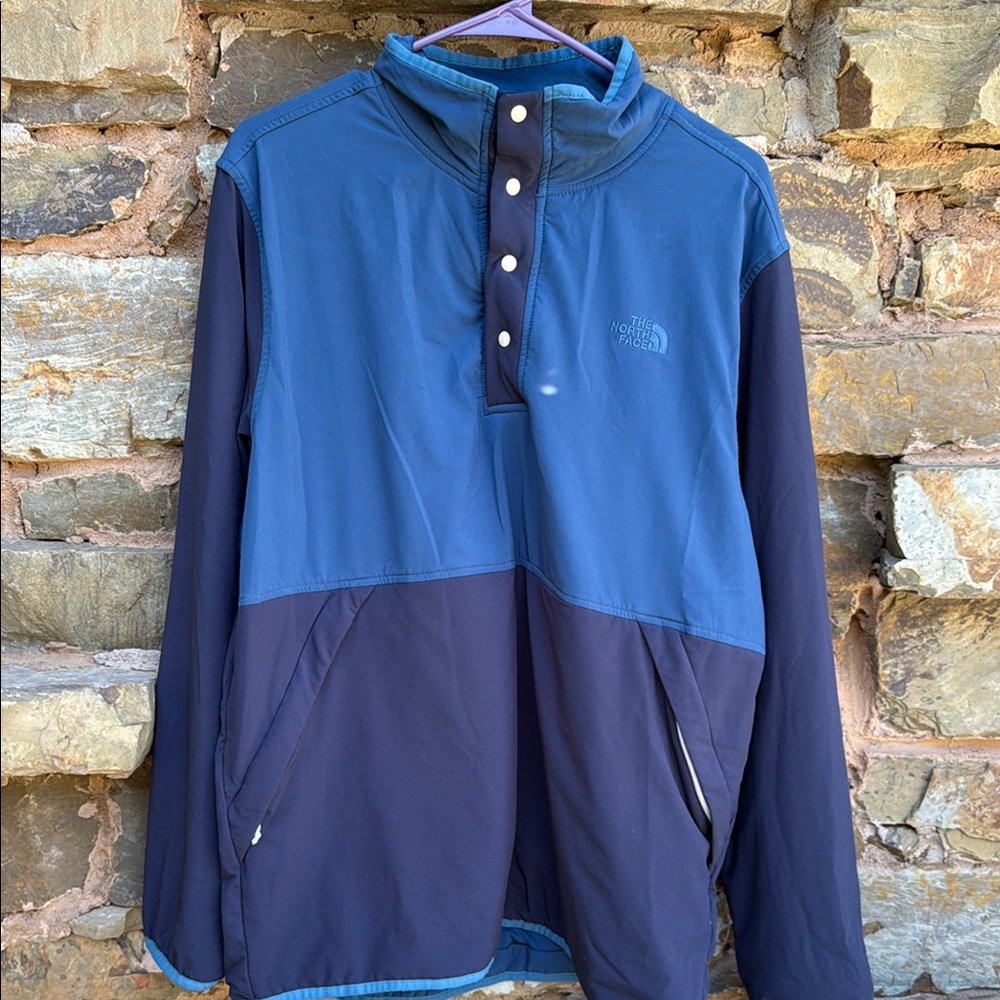 The North Face Blue Windbreaker Jacket with Mock Neck - Picture 10 of 12
